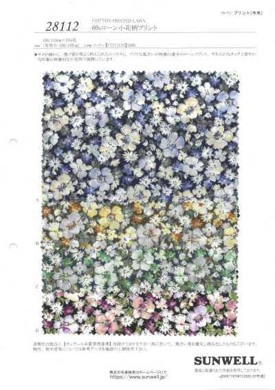 28112 Vải cotton lawn 60s in họa tiết hoa nhí