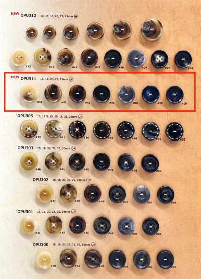 OPU311 Cúc Nhựa Resin Giả Sừng Trâu 4 Lỗ