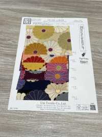 KKP2338-D-KIKUYUZEN Futako Vải Chirimen Hoa Cúc Yuzen Uni Textile Ảnh phụ
