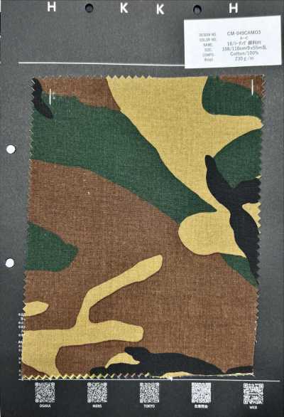 CM-049CAMO3 16/ vải mộc in camo bằng bột màu