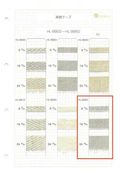 HL-9950 Băng Pha Sợi Gai Và Cotton