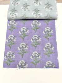 850573 SEVENBERRY® Scare Unbleached Cotton Soleil Blue / Wildflower[Vải] VANCET Ảnh phụ