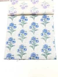 850573 SEVENBERRY® Scare Unbleached Cotton Soleil Blue / Wildflower[Vải] VANCET Ảnh phụ