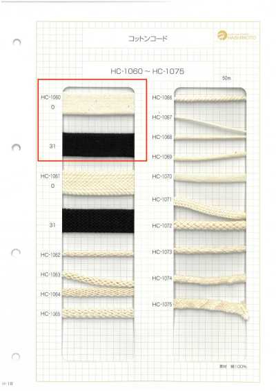 HC-1060 Dây Cotton Dẹt Cực To, Cỡ Thường