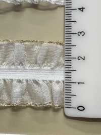 HW-3038 Vải Vải Organdy Xếp Nếp đôi Với Băng Co Giãn Kim Tuyến Vàng[Ruy Băng, Băng, Dây] Không thương hiệu Ảnh phụ