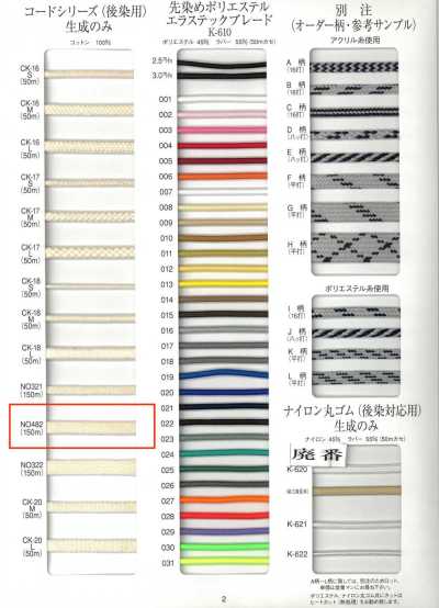 NO482 Dây Cotton Dùng Cho Nhuộm Sau