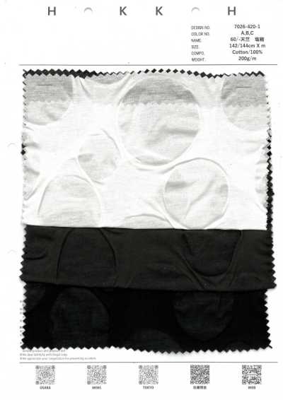 7026-420-1 60/- Vải Cotton Tenjiku Co Muối