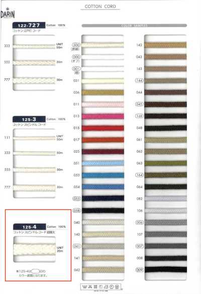 125-4 Dây Cotton Tròn Cực Dày, Khoảng 10mm