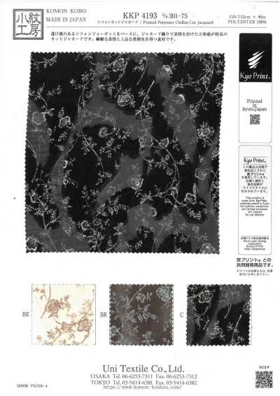 KKP4193-D301-75 Voan Chiffon Jacquard Cắt