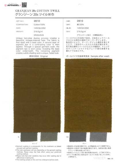 2810 Granjean twill 20s khổ rộng