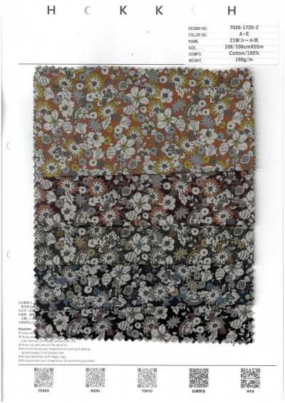7026-1720-2 21W Corduroy Hoa Sarasa