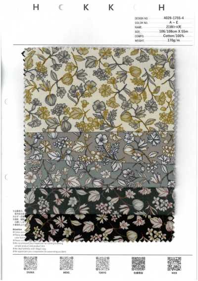 4026-1755-4 21W Corduroy Hoa Nhỏ Sarasa