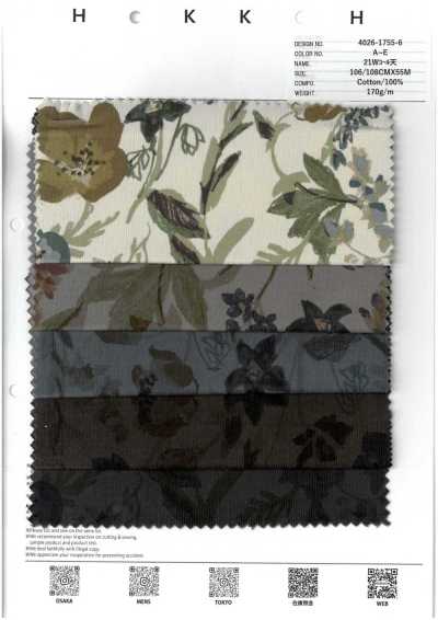 4026-1755-6 21W Corduroy Nhuộm Chồng Hoa