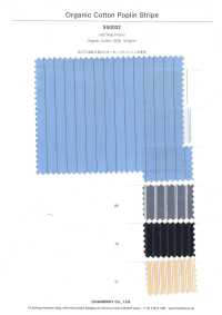 5SG032 Kẻ Sọc Poplin Cotton Hữu Cơ[Vải] CHAMBRAY Ảnh phụ