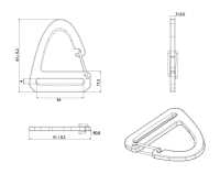 HH163 Móc Kẹp Dây đai Quần Chữ Y Tam Giác Artica[Mặt Thắt Lưng Và Móc] Ảnh phụ