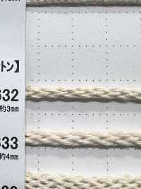 RC1632 Dây Chất Liệu Tự Nhiên PHẦN 1 Dây Cotton Ren RC1632 Dây Tròn 3.0mm[Ruy Băng, Băng, Dây] Cordon Ảnh phụ
