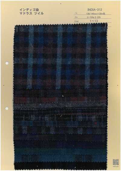 INDIA-312 Twill Madras Nhuộm Indigo