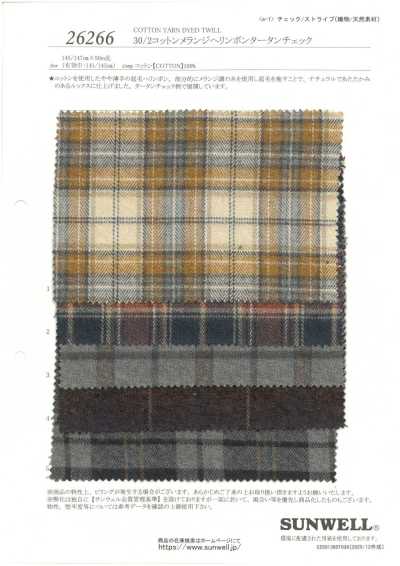 26266 30/2 Cotton Melange Dệt Xương Cá Kẻ Caro Tartan