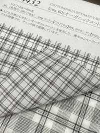 14432 Fuwa.60 Vải Cotton Hữu Cơ Chỉ, Họa Shirring Kẻ Caro Nhún SUNWELL Ảnh phụ