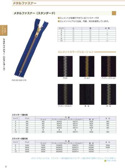 5RAC-SLSH-H Dây Khoá Kéo Kim Loại đầu đối Nhau Cỡ 5, đầu Kín Nhôm