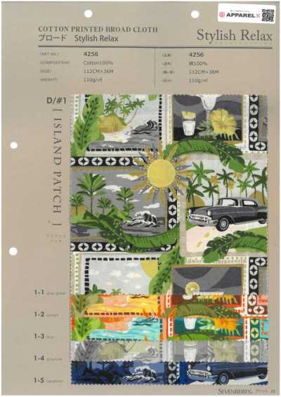 4256 Vải Broadcloth Stylish Relax ISLAND PATCH