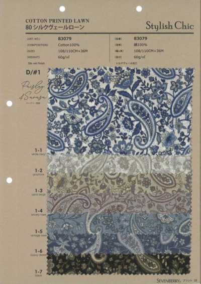 83079 80 Silk Veil Vải Cotton Lawn Paisley&Sarasa