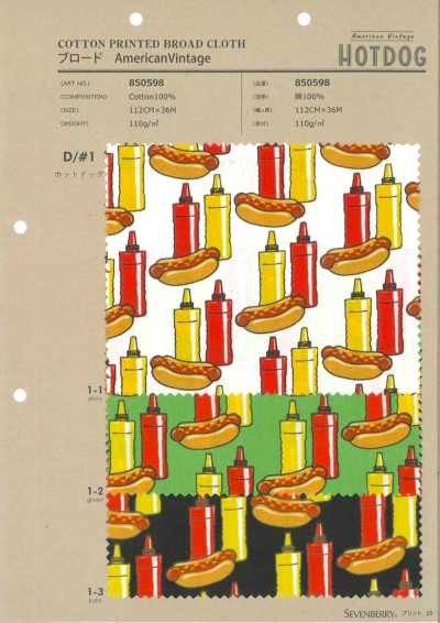 850598 Vải Broadcloth American Vintage Hot Dog
