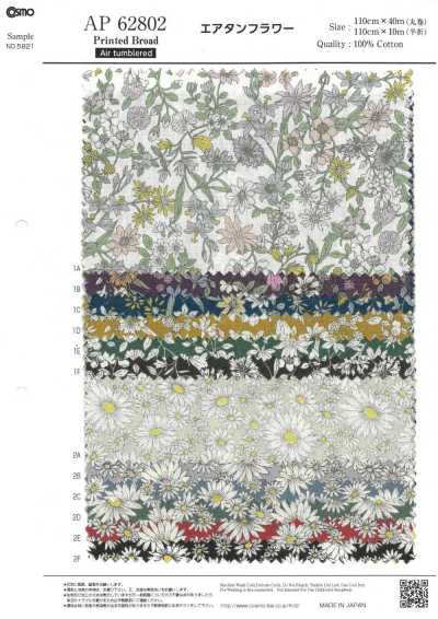 AP62802 Air Tan Vải Broadcloth Hoa (Cuộn Tròn)