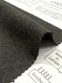 OM9267 Xù Mặt Sau Dệt Xương Cá Cổ điển Bằng Cotton Và Len Tái Chế[Vải] Oharayaseni Ảnh phụ