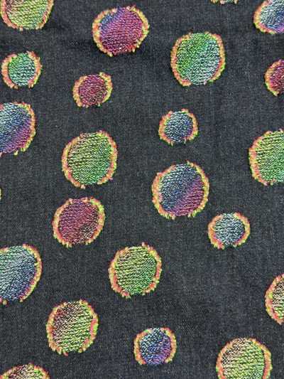 FY1589-IDC20CUT Vải Bò Jacquard Cắt Họa Tiết Chấm Bi Nhiều Màu