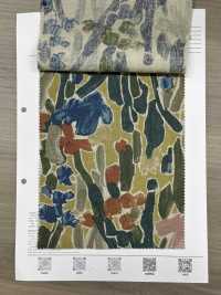 8026-1790-2 Vải Mộc Sợi Gai , Họa Tiết Thực Vật Nghệ Thuật. Hokkoh Ảnh phụ