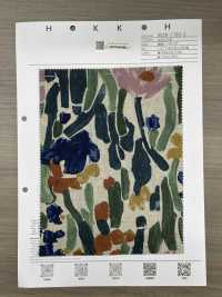 8026-1790-2 Vải Mộc Sợi Gai , Họa Tiết Thực Vật Nghệ Thuật. Hokkoh Ảnh phụ