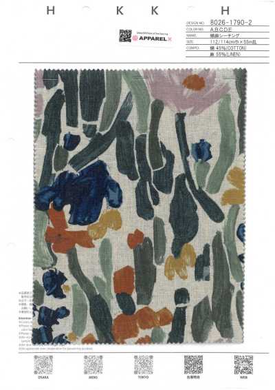 8026-1790-2 Vải Mộc Cotton Sợi Gai Art Botanical