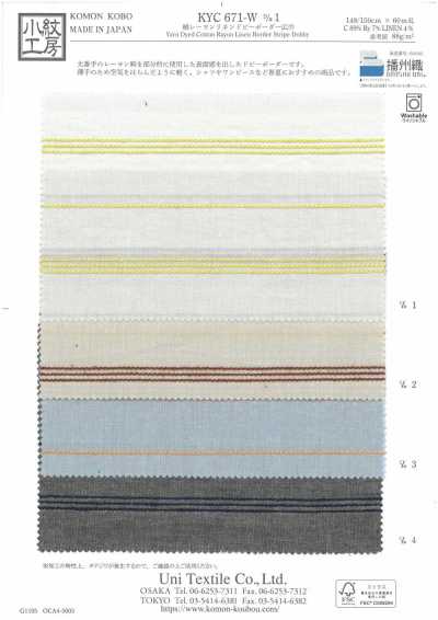 KYC-671-W-1 Cotton Rayon Linen Dobby Sọc Ngang Nhiều Màu Khổ Rộng