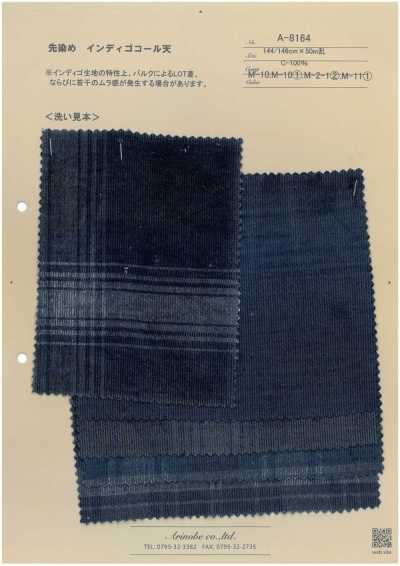 A-8164 Vải Corduroy Nhuộm Sợi Indigo