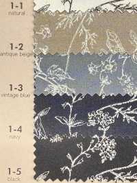 850544 Vải Broadcloth, Cotton Chưa Tẩy Trắng, Botanical Rhythm, Wildflower VANCET Ảnh phụ
