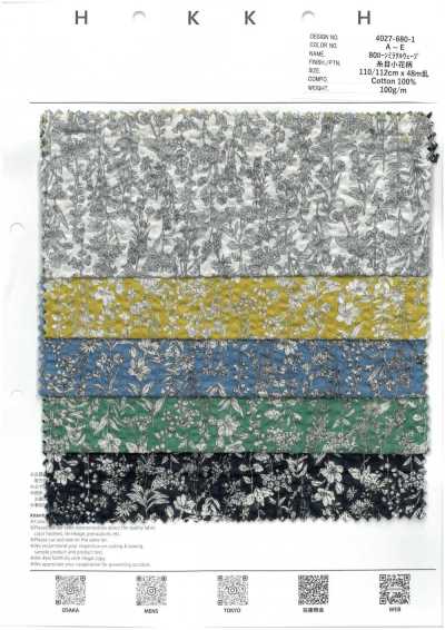 4027-680-1 Vải Cotton Lawn 80 Miracle Wave Hoa Nhỏ Vân Chỉ