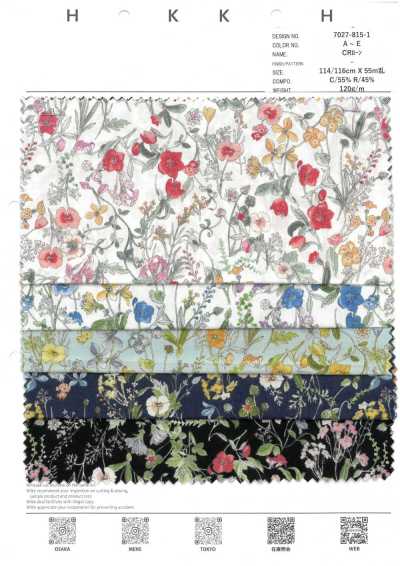 7027-815-1 CR Vải Cotton Lawn Hoa Nhí
