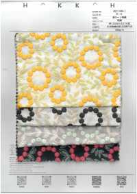 4027-848-1 Vải Cotton Lawn Cotton Mỏng, Thêu Hoa Pom-pom, Ren / Đăng Ten. Hokkoh Ảnh phụ