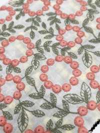 4027-848-1 Vải Cotton Lawn Cotton Mỏng, Thêu Hoa Pom-pom, Ren / Đăng Ten. Hokkoh Ảnh phụ