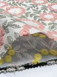 4027-848-1 Vải Cotton Lawn Cotton Mỏng, Thêu Hoa Pom-pom, Ren / Đăng Ten. Hokkoh Ảnh phụ