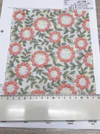 4027-848-1 Vải Cotton Lawn Cotton Mỏng, Thêu Hoa Pom-pom, Ren / Đăng Ten. Hokkoh Ảnh phụ