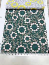 4027-848-1 Vải Cotton Lawn Cotton Mỏng, Thêu Hoa Pom-pom, Ren / Đăng Ten. Hokkoh Ảnh phụ