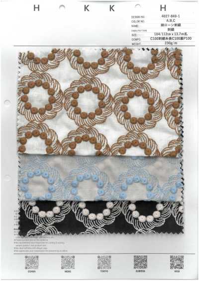 4027-849-1 Vải Cotton Lawn Thêu Bonbon Cookie