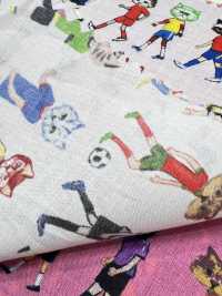 DP-7940-5 60 Vải Cotton Lawn In Phun Mực Cho Sân Cỏ, Hình Mèo Và Vải Sọc Nhăn. Hokkoh Ảnh phụ