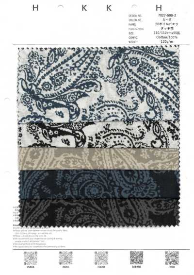7027-500-2 50 Vải Voan Vải Viyella Paisley đơn Sắc
