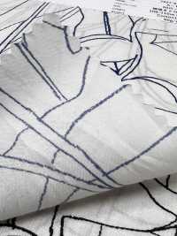7027-618-7 60 Vải Cotton Lawn 9088 Bản Vẽ đường Nét Nhiệt đới Hokkoh Ảnh phụ