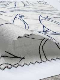 7027-618-7 60 Vải Cotton Lawn 9088 Bản Vẽ đường Nét Nhiệt đới Hokkoh Ảnh phụ