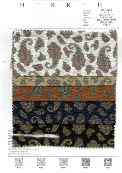 7027-630-3 Vải Cotton Lawn 80 Miracle Wave Họa Tiết Paisley