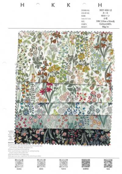 3027-650-12 Vải Cotton Lawn 60 Hoa Nhỏ